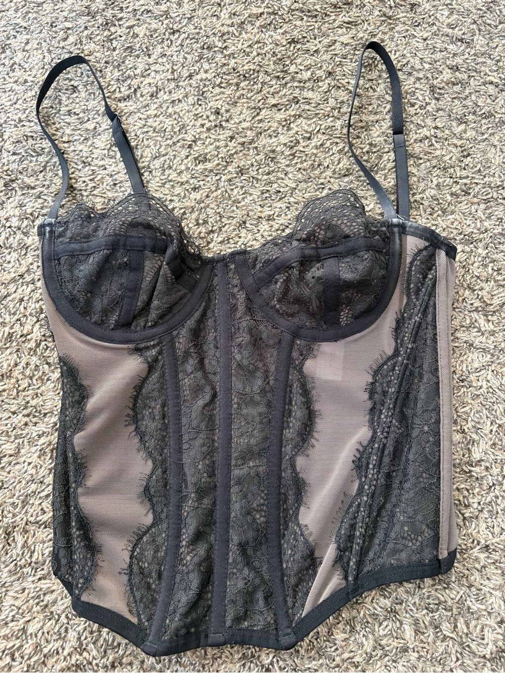 Urban Outfitters Black Lace Bustier Top